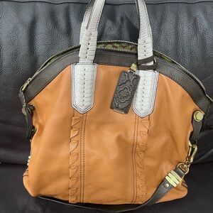 orYANY Tan and Brown Leather Shoulder Bag